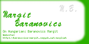 margit baranovics business card